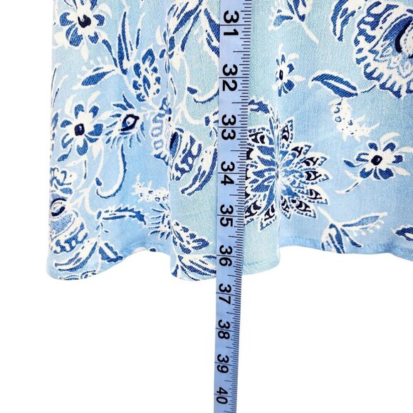 Blue Floral Spaghetti Strap Halter mini Dress Women By Iris Basic Size Medium - Picture 8 of 8